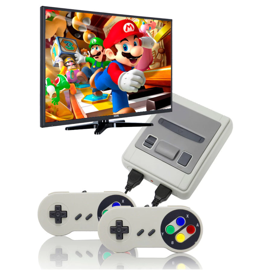 Video Game Classic Super Nintendo Mini SNES Com 2 Controles 8 Bits 620 Jogos Original Envio Imediato​